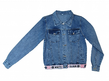 Джинсовый пиджак для девочек для девочек АВ2261-1 оптом